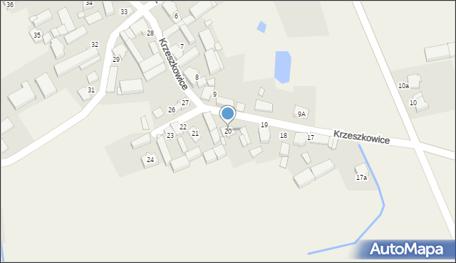 Krzeszkowice, Krzeszkowice, 20, mapa Krzeszkowice