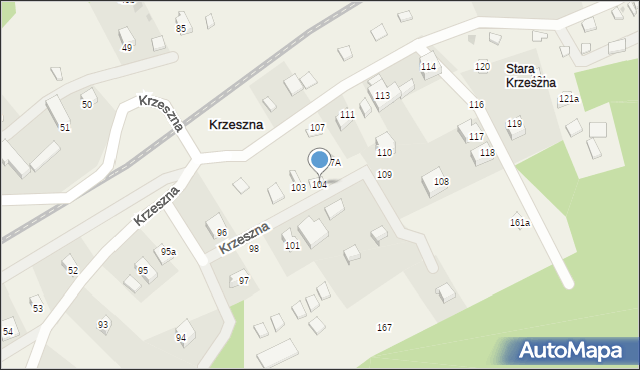 Krzeszna, Krzeszna, 104, mapa Krzeszna