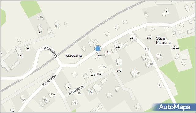 Krzeszna, Krzeszna, 107, mapa Krzeszna