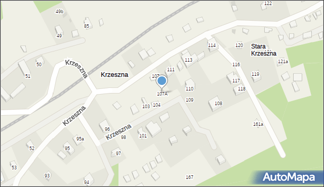 Krzeszna, Krzeszna, 107A, mapa Krzeszna