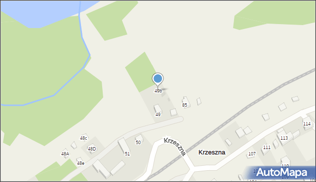 Krzeszna, Krzeszna, 49b, mapa Krzeszna