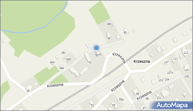 Krzeszna, Krzeszna, 50, mapa Krzeszna