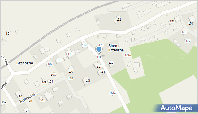 Krzeszna, Krzeszna, 116, mapa Krzeszna