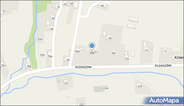 Krzeszów, Krzeszów, 69b, mapa Krzeszów