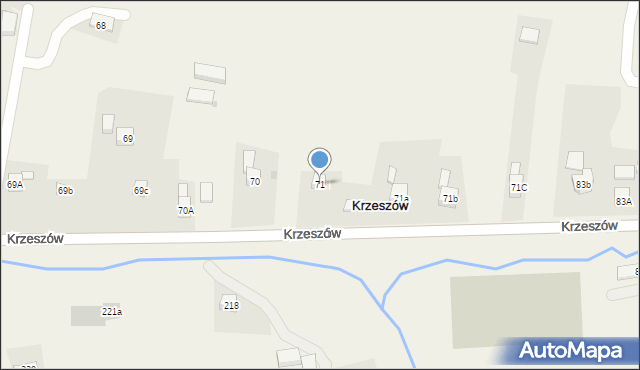 Krzeszów, Krzeszów, 71, mapa Krzeszów