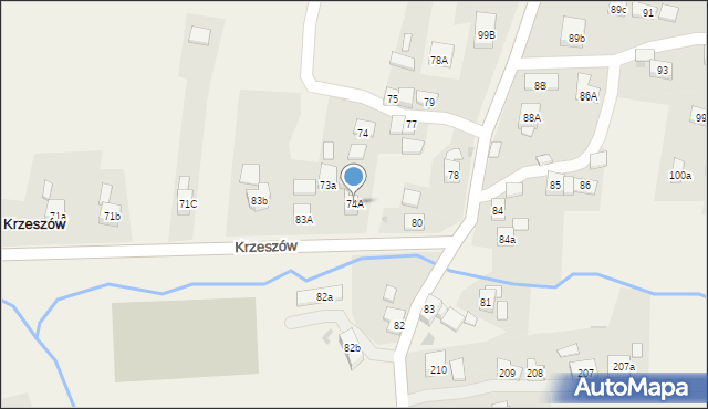 Krzeszów, Krzeszów, 74A, mapa Krzeszów