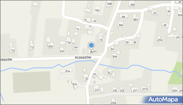 Krzeszów, Krzeszów, 80, mapa Krzeszów