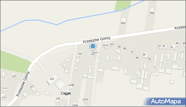 Krzeszów Górny, Krzeszów Górny, 102, mapa Krzeszów Górny