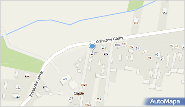 Krzeszów Górny, Krzeszów Górny, 104, mapa Krzeszów Górny