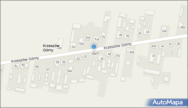 Krzeszów Górny, Krzeszów Górny, 50A, mapa Krzeszów Górny