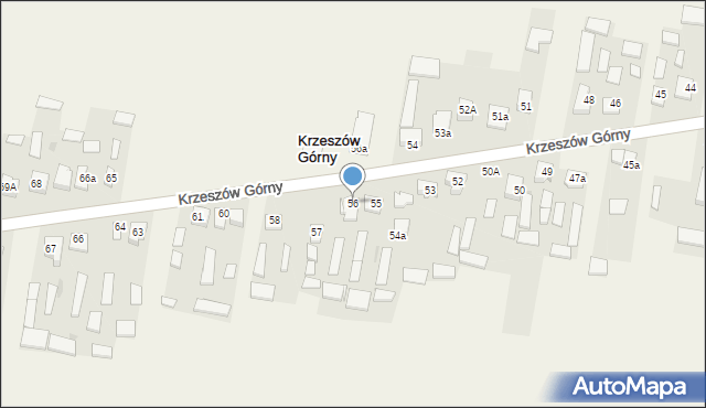 Krzeszów Górny, Krzeszów Górny, 56, mapa Krzeszów Górny