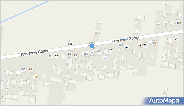 Krzeszów Górny, Krzeszów Górny, 79, mapa Krzeszów Górny