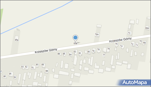 Krzeszów Górny, Krzeszów Górny, 83a, mapa Krzeszów Górny