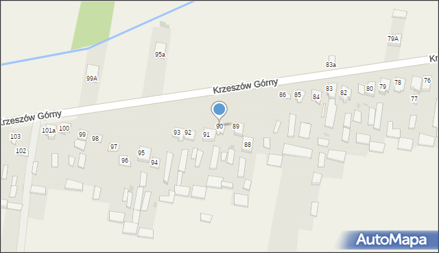 Krzeszów Górny, Krzeszów Górny, 90, mapa Krzeszów Górny