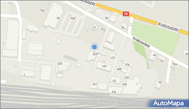 Krzeszowice, Krakowska, 212, mapa Krzeszowice