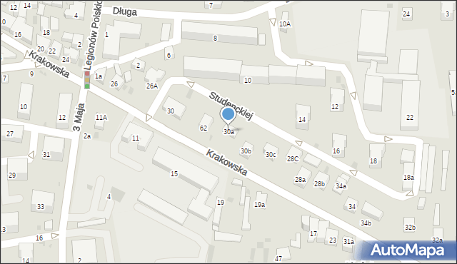 Krzeszowice, Krakowska, 30a, mapa Krzeszowice