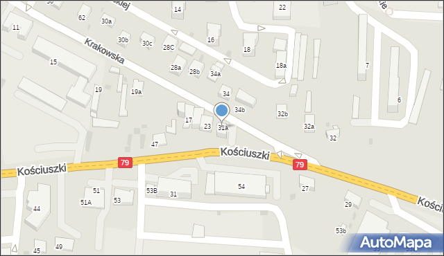 Krzeszowice, Krakowska, 31a, mapa Krzeszowice