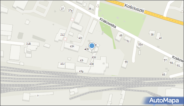 Krzeszowice, Krakowska, 43c, mapa Krzeszowice
