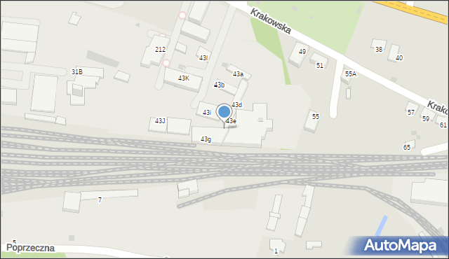 Krzeszowice, Krakowska, 43f, mapa Krzeszowice