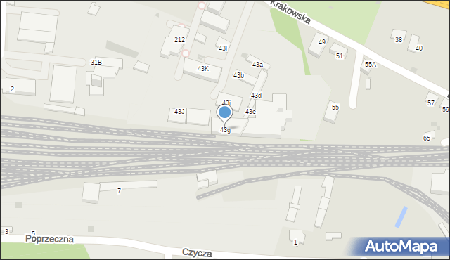 Krzeszowice, Krakowska, 43g, mapa Krzeszowice