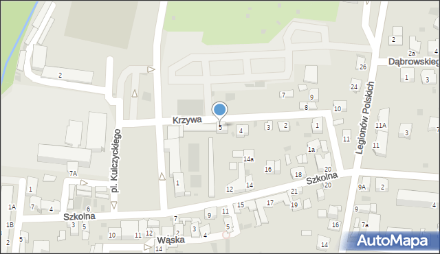 Krzeszowice, Krzywa, 5, mapa Krzeszowice