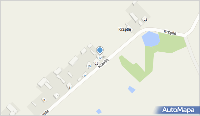 Krzętle, Krzętle, 12, mapa Krzętle