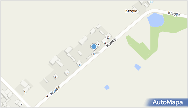 Krzętle, Krzętle, 9, mapa Krzętle