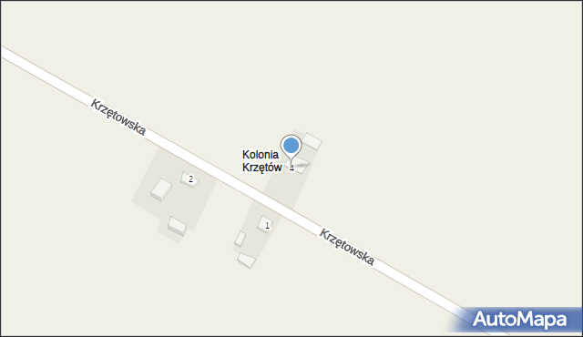 Krzętów, Krzętowska, 4, mapa Krzętów