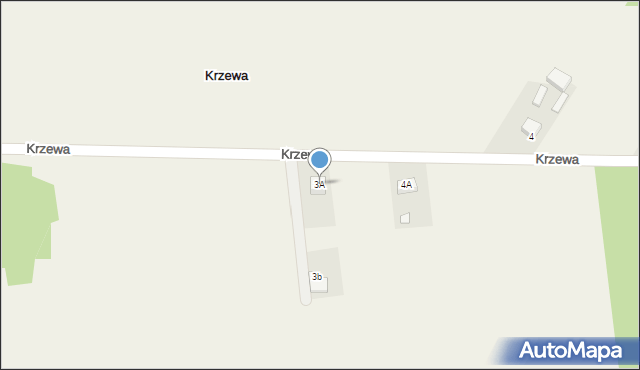 Krzewa, Krzewa, 3A, mapa Krzewa