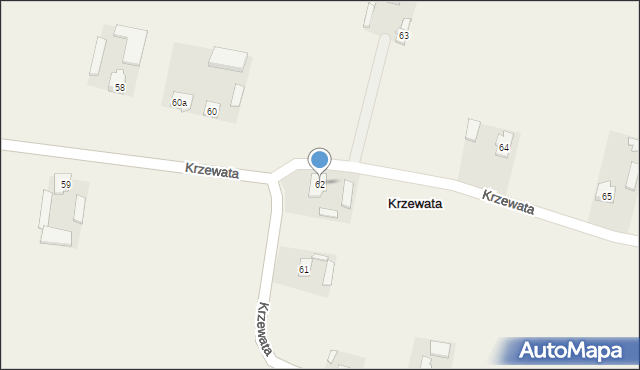 Krzewata, Krzewata, 62, mapa Krzewata