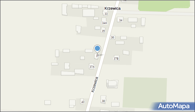 Krzewica, Krzewica, 37, mapa Krzewica