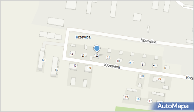 Krzewica, Krzewica, 12, mapa Krzewica