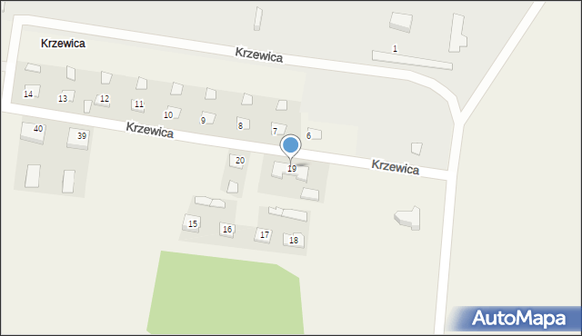 Krzewica, Krzewica, 19, mapa Krzewica
