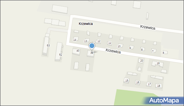 Krzewica, Krzewica, 39, mapa Krzewica