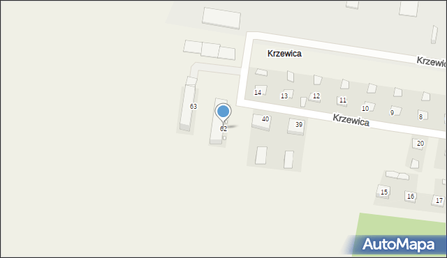 Krzewica, Krzewica, 62, mapa Krzewica