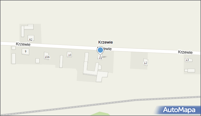 Krzewie, Krzewie, 11, mapa Krzewie