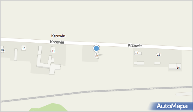 Krzewie, Krzewie, 12, mapa Krzewie