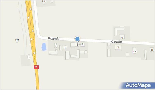 Krzewie, Krzewie, 5, mapa Krzewie