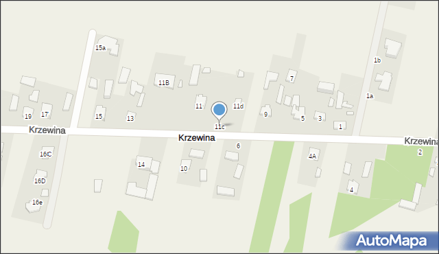 Krzewina, Krzewina, 11c, mapa Krzewina