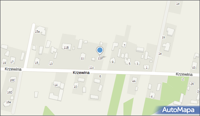 Krzewina, Krzewina, 11d, mapa Krzewina