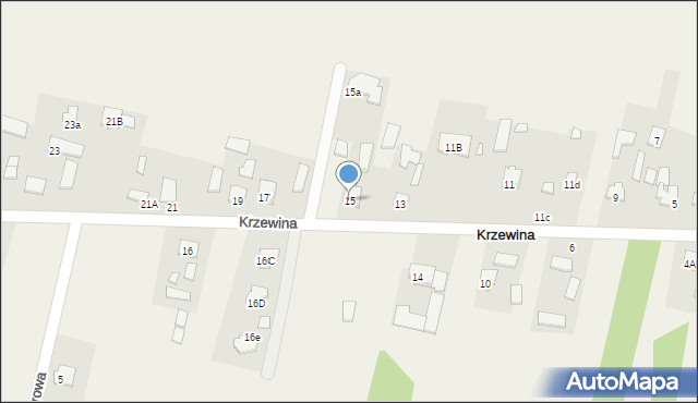 Krzewina, Krzewina, 15, mapa Krzewina