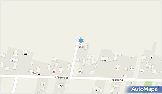 Krzewina, Krzewina, 15a, mapa Krzewina