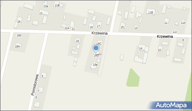 Krzewina, Krzewina, 16D, mapa Krzewina