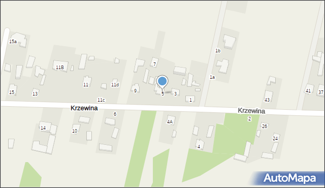 Krzewina, Krzewina, 5, mapa Krzewina