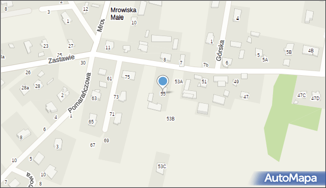 Krzewina, Krzewina, 55, mapa Krzewina