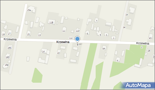 Krzewina, Krzewina, 6, mapa Krzewina