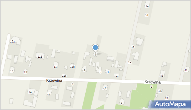 Krzewina, Krzewina, 7, mapa Krzewina