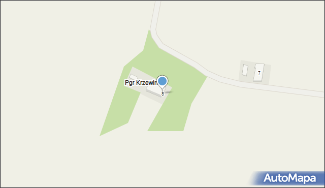 Krzewina, Krzewina, 8, mapa Krzewina