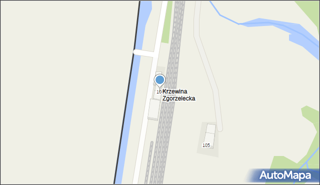 Krzewina, Krzewina, 104, mapa Krzewina