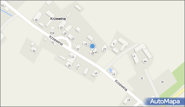 Krzewina, Krzewina, 16, mapa Krzewina